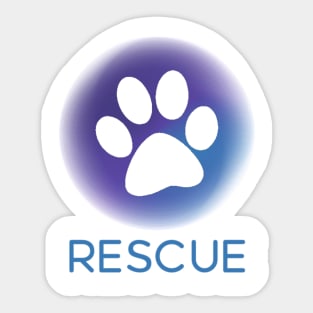 Rescue Pawprint Sticker